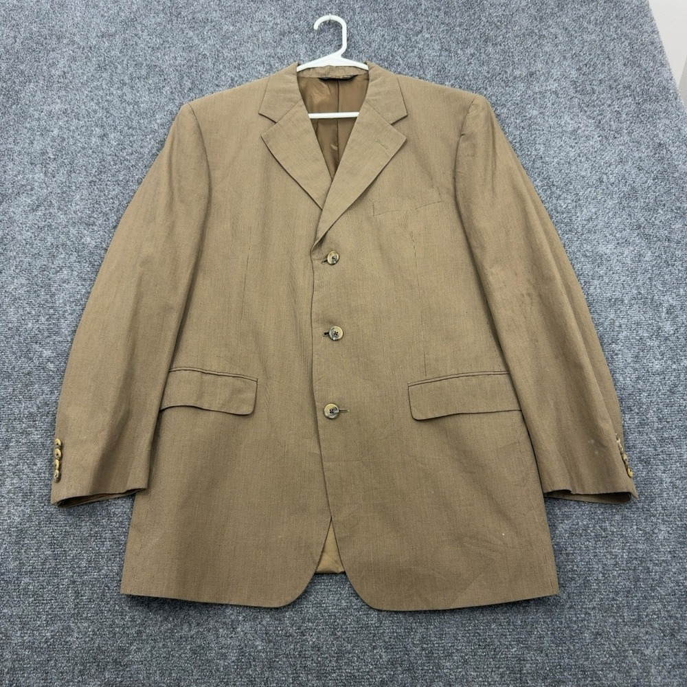 Brooks Brothers Sport Coat Men 42L Brown Cotton Micro Houndstooth Blazer Classic